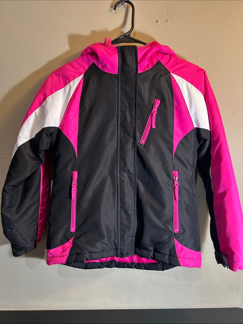The Children's Place Hot Pink, 2 in One Hooded Puffer Jacket Girls 7/8.